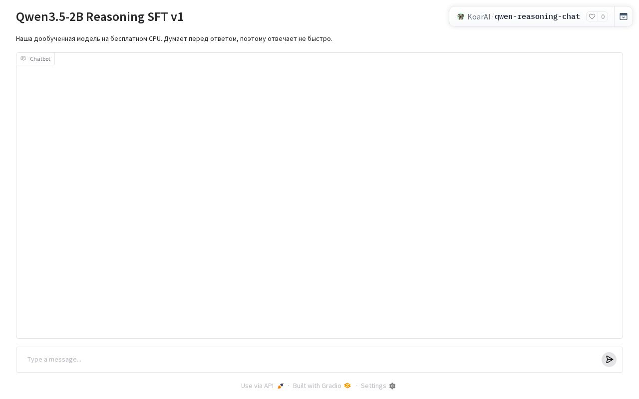 Preview of Qwen3.5-2B Reasoning Chat