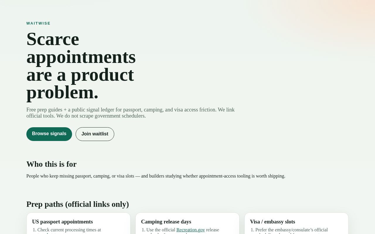 Preview of Waitwise