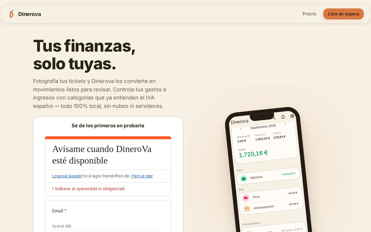 Preview of Dinerova Web