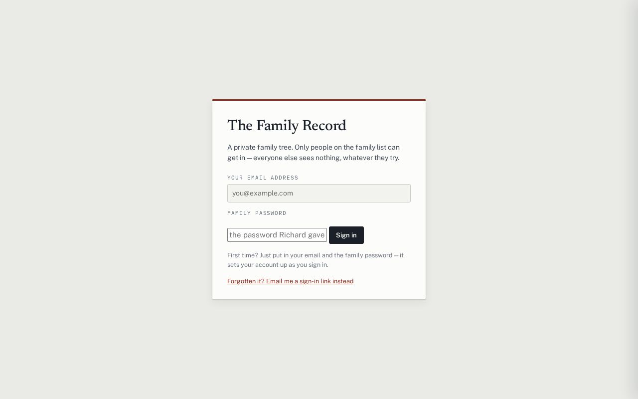 Preview of Family Record