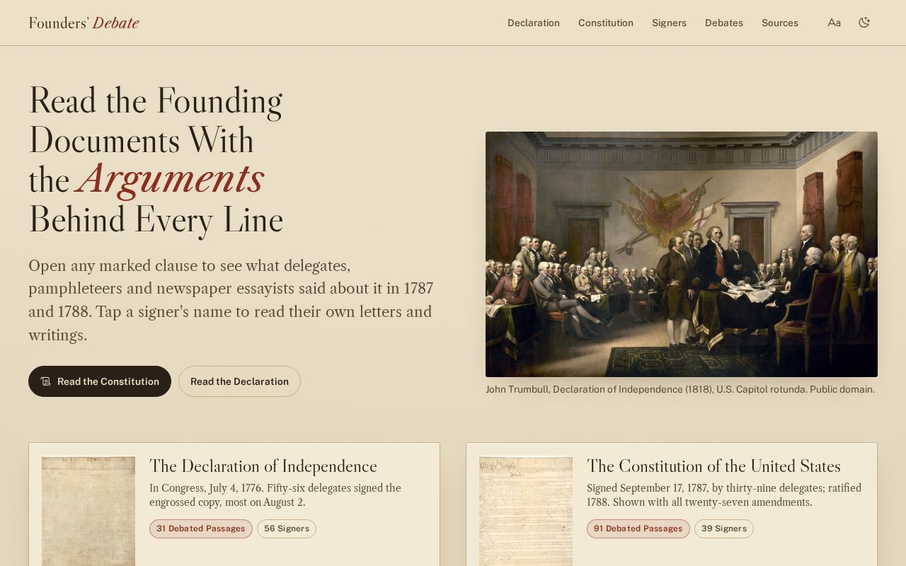 Preview of Founding Debates