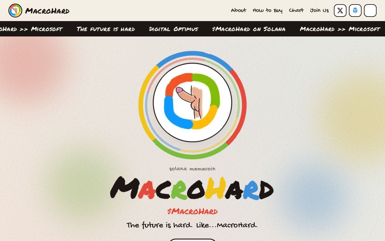 Preview of MacroHard memecoin website