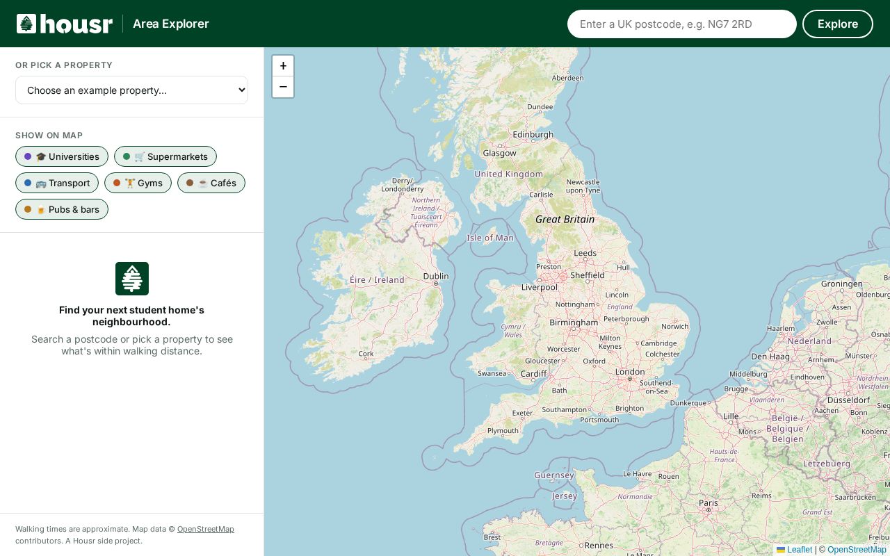 Preview of Housr Area Explorer