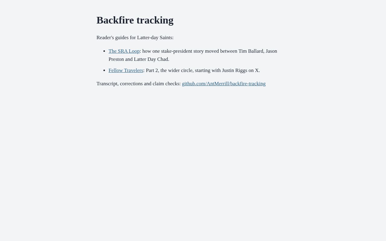 Preview of Backfire Tracking