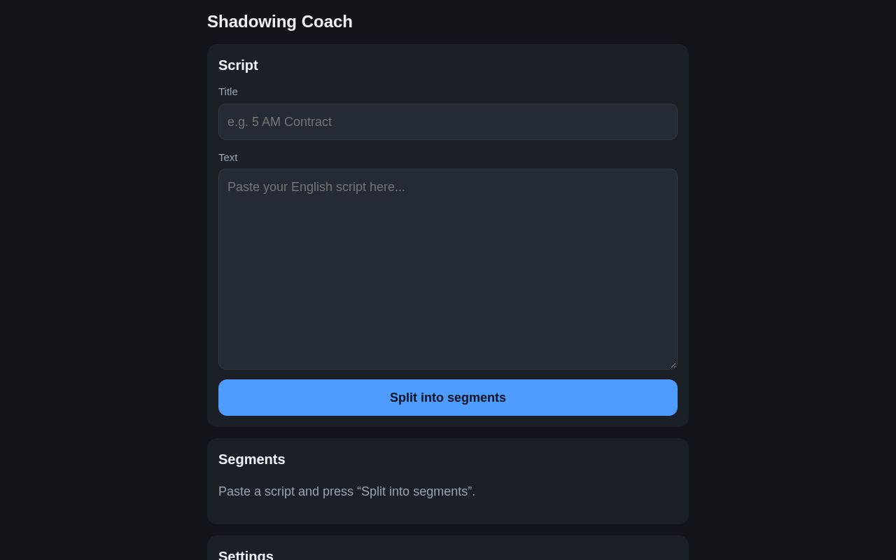 Preview of Shadowing Coach