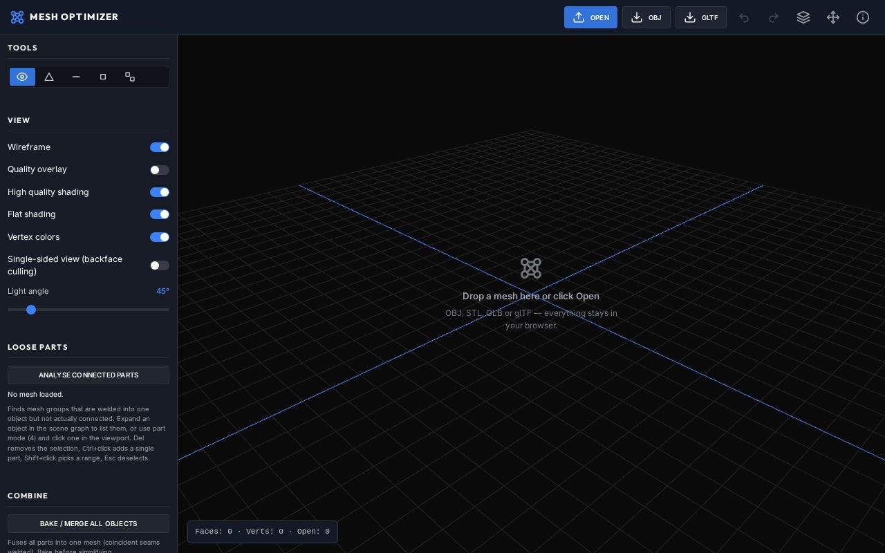 Preview of Mesh Optimizer