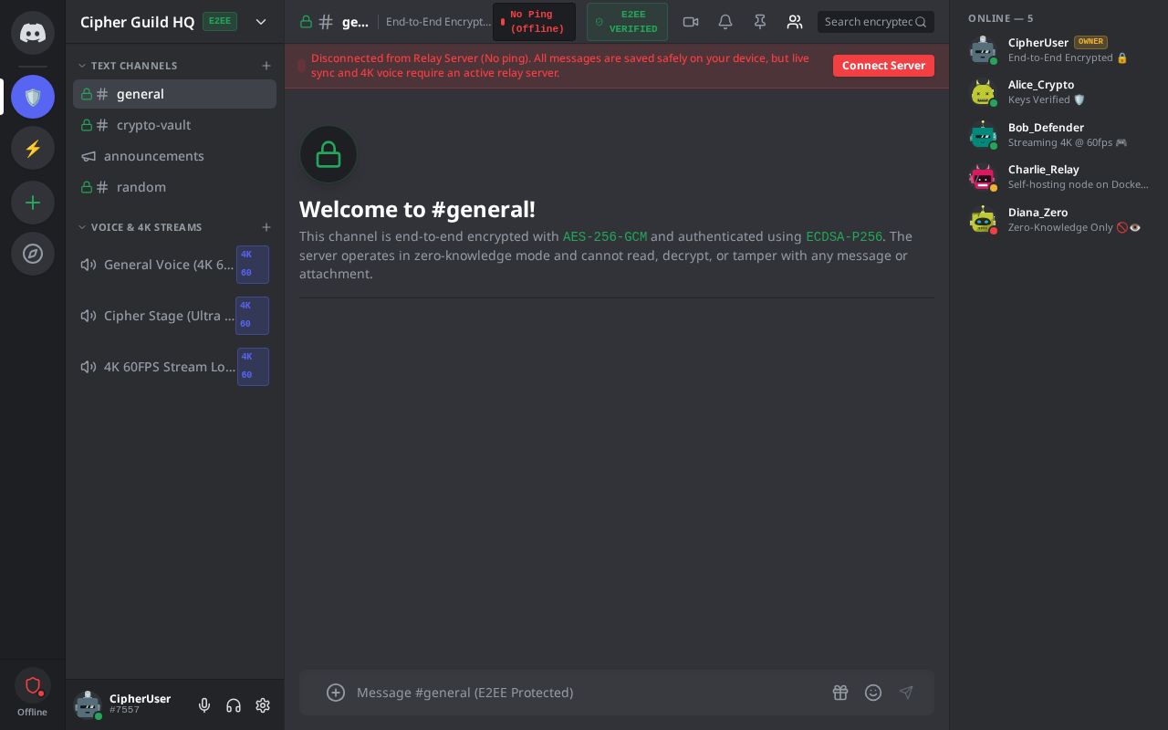 Preview of E2EE Discord Suite