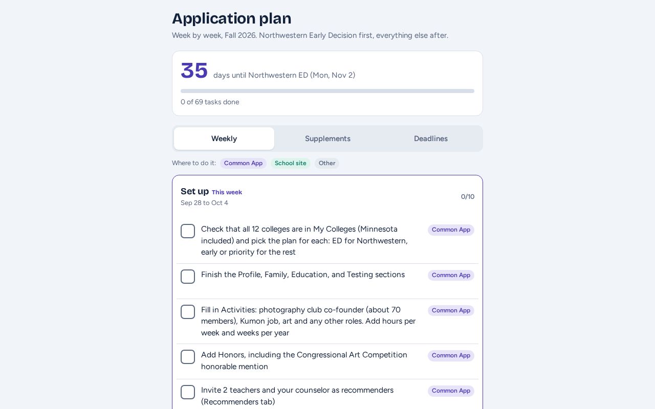 Preview of College Plan
