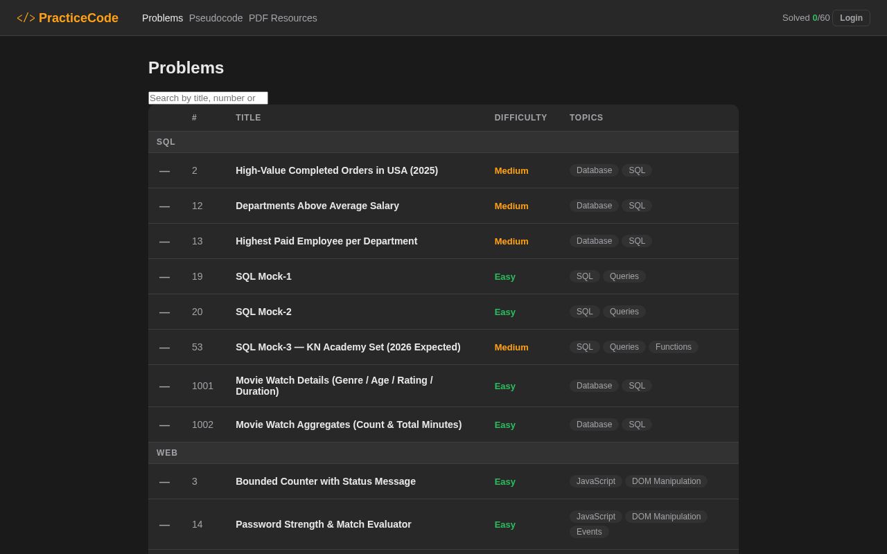 Preview of Practice Platform