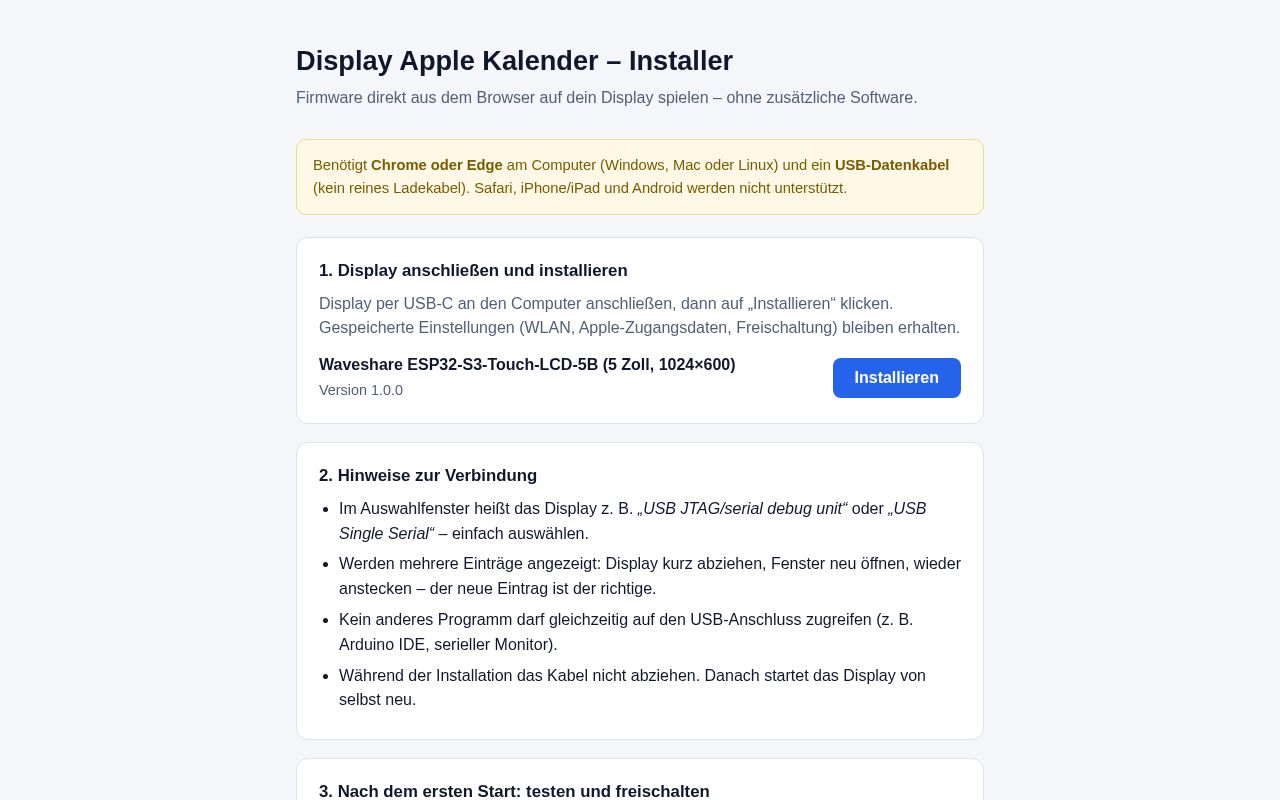 Preview of Display Apple Kalender