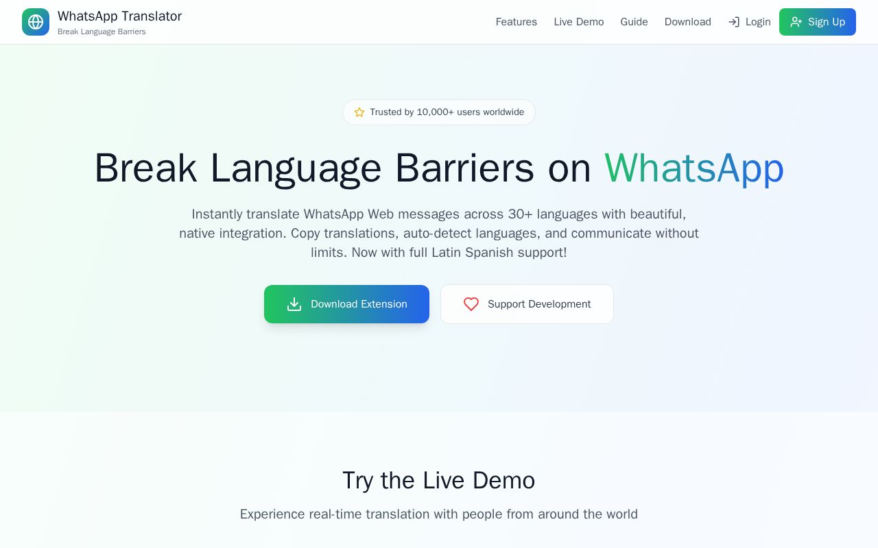 Preview of WhatsApp Universal Translator-web extension
