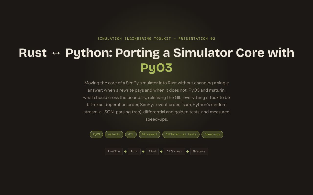 Preview of SimEng 02 Rust Python PyO3