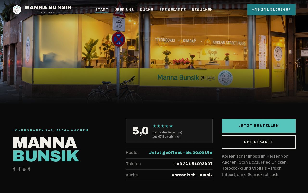 Preview of Manna Bunsik Website