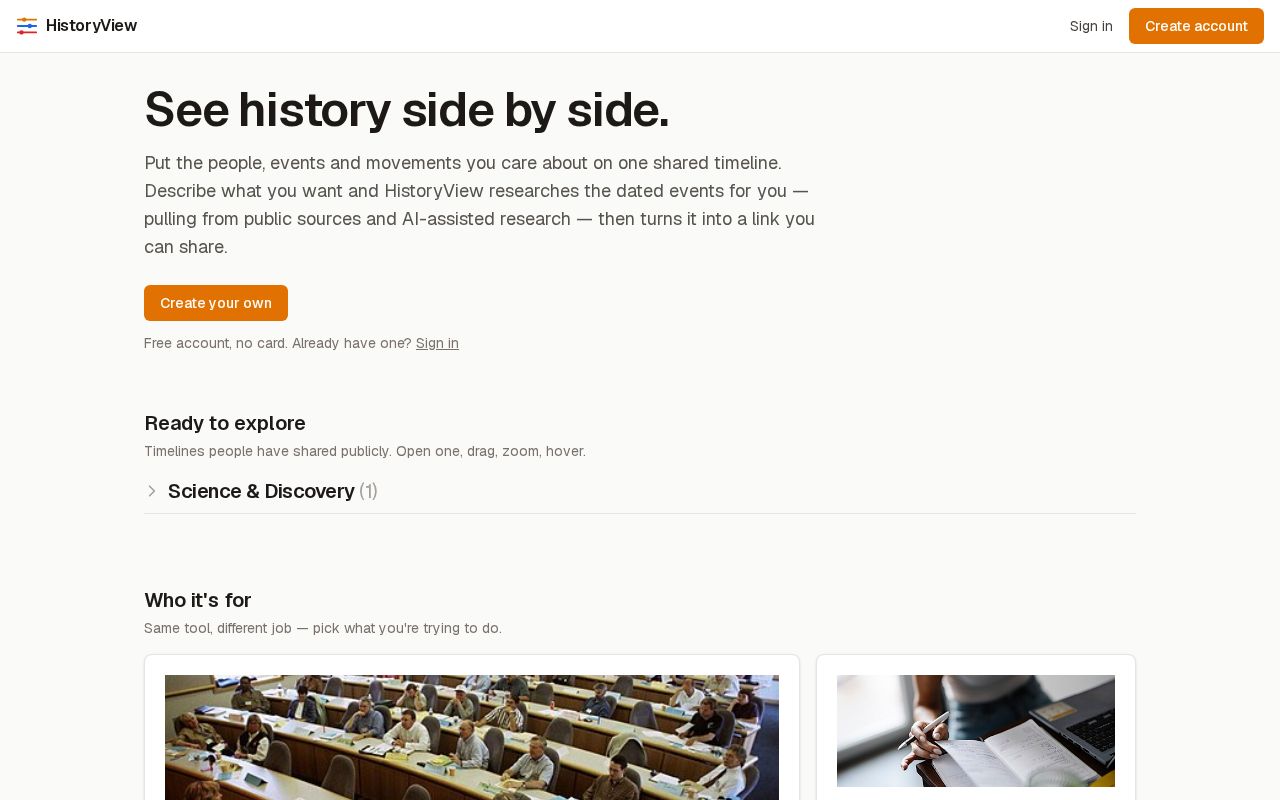 Preview of HistoryView