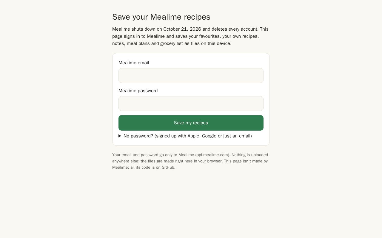 Preview of Save My Mealime