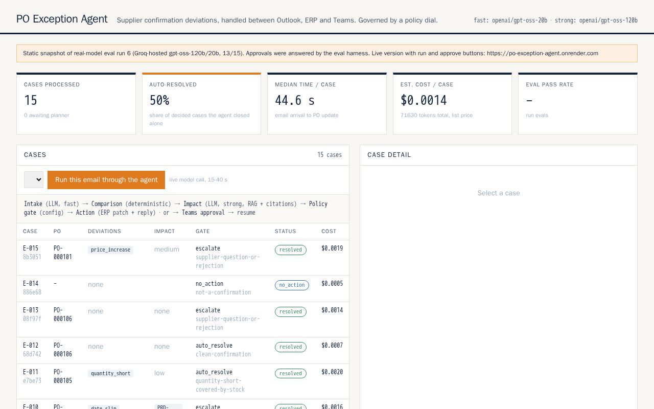 Preview of Po Exception Agent