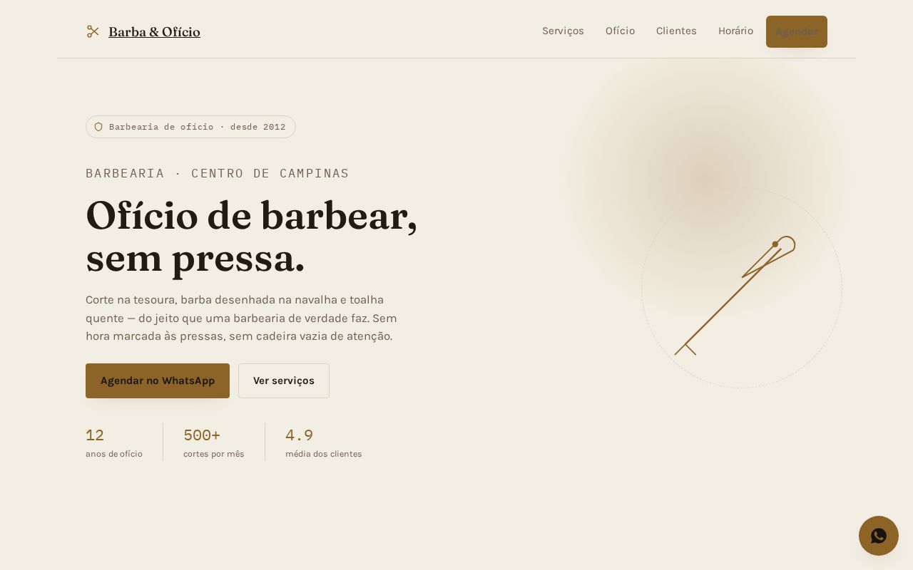 Preview of Landing Barbearia