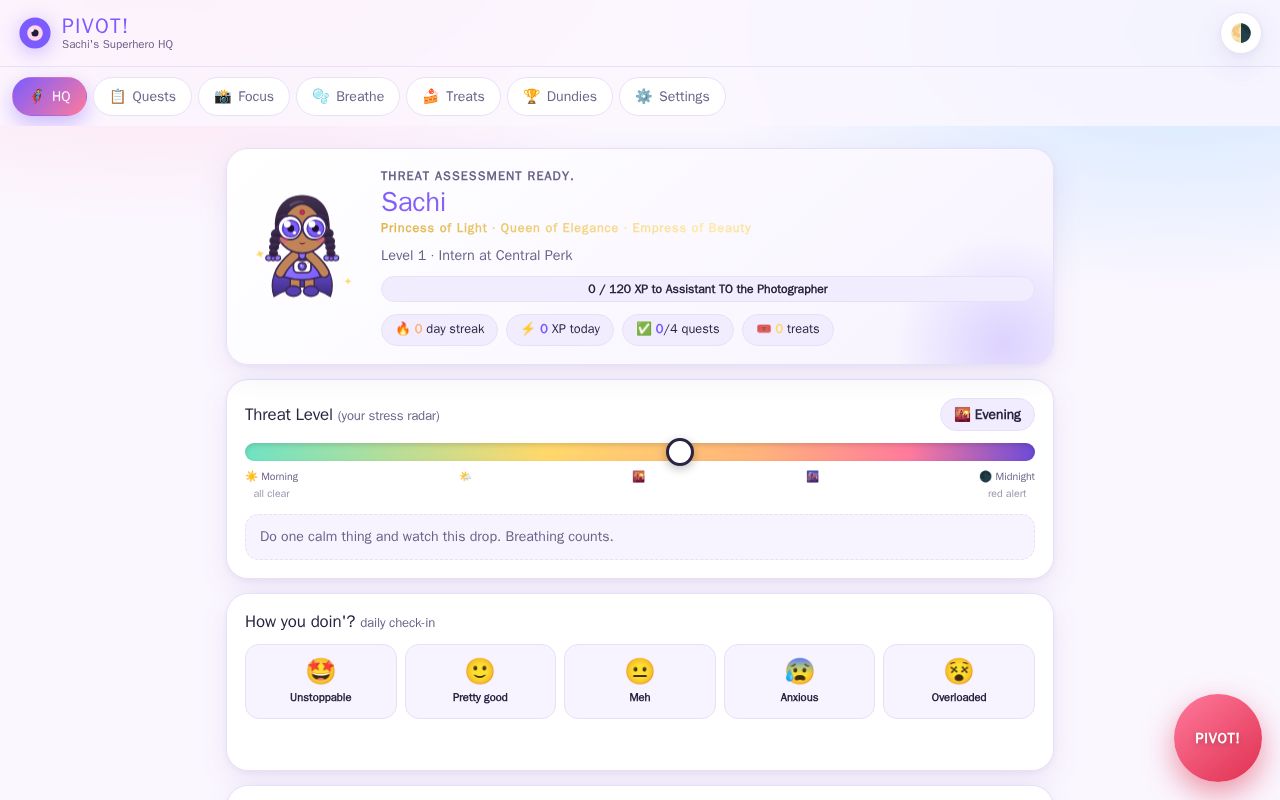 Preview of Gamification Working App