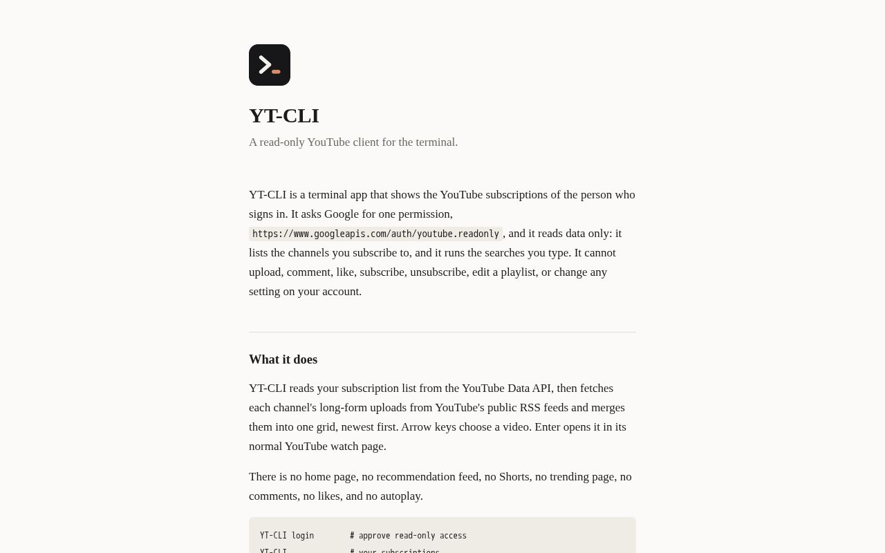 Preview of YT-CLI