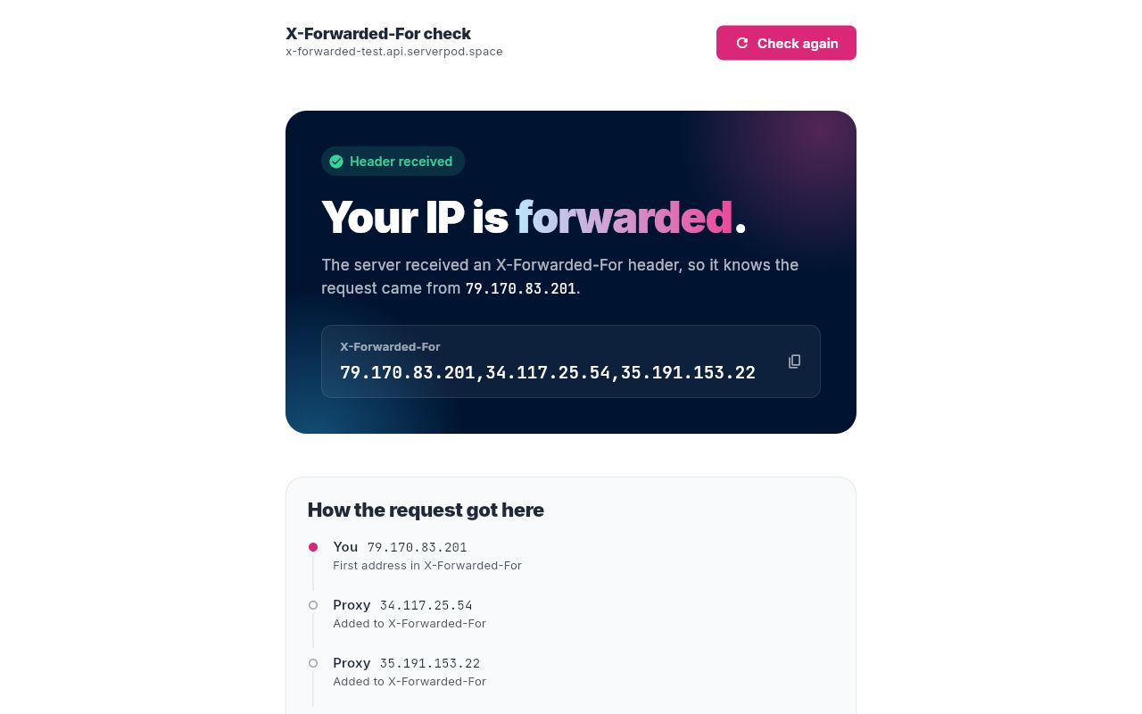 Preview of X Forwarded Test