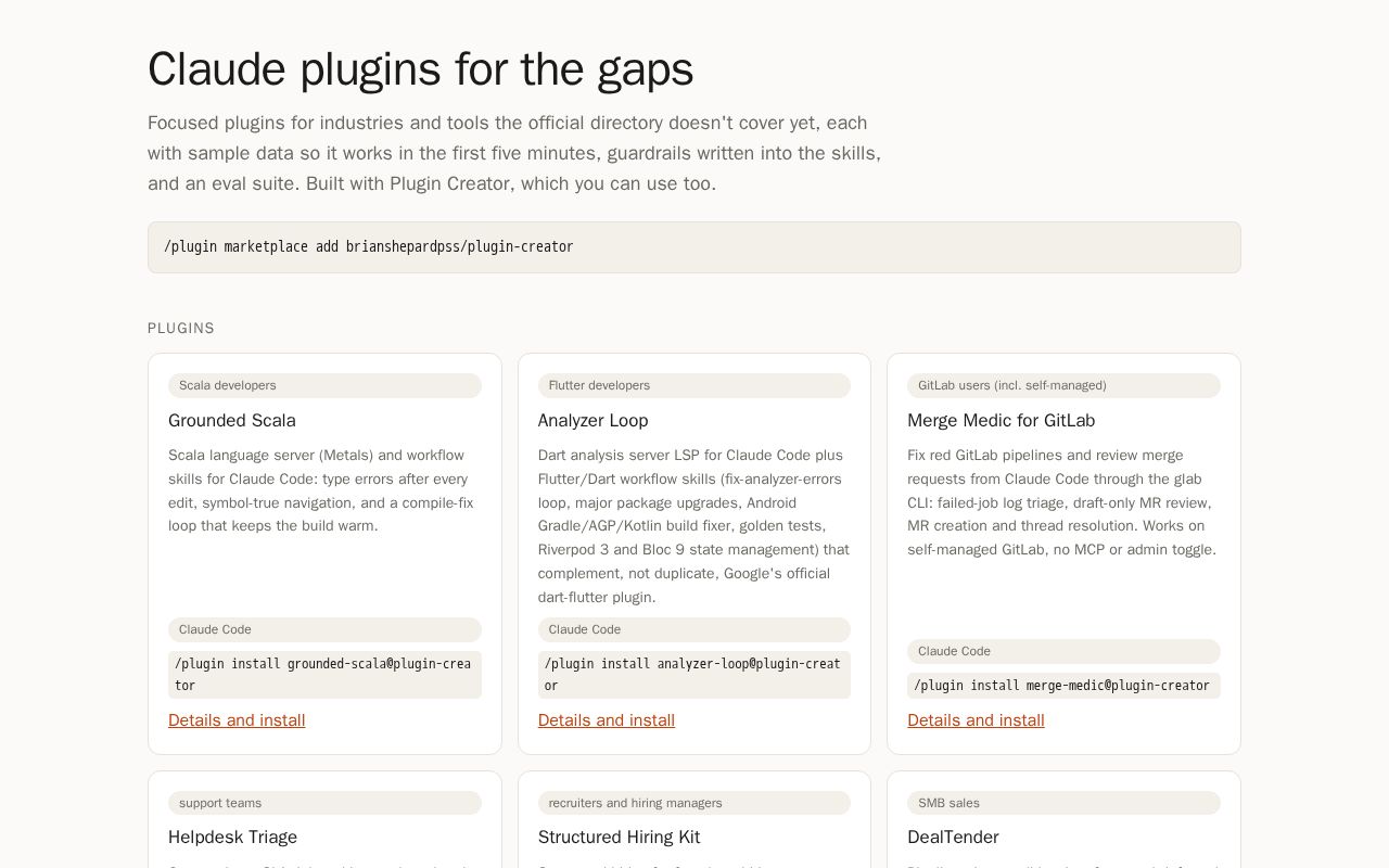 Preview of Plugin Creator