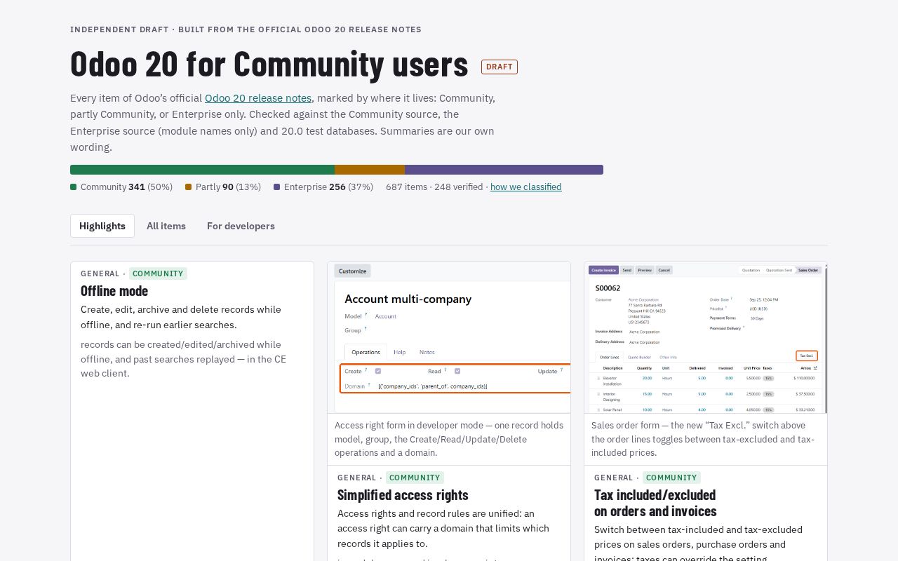 Preview of Odoo Community Release Notes