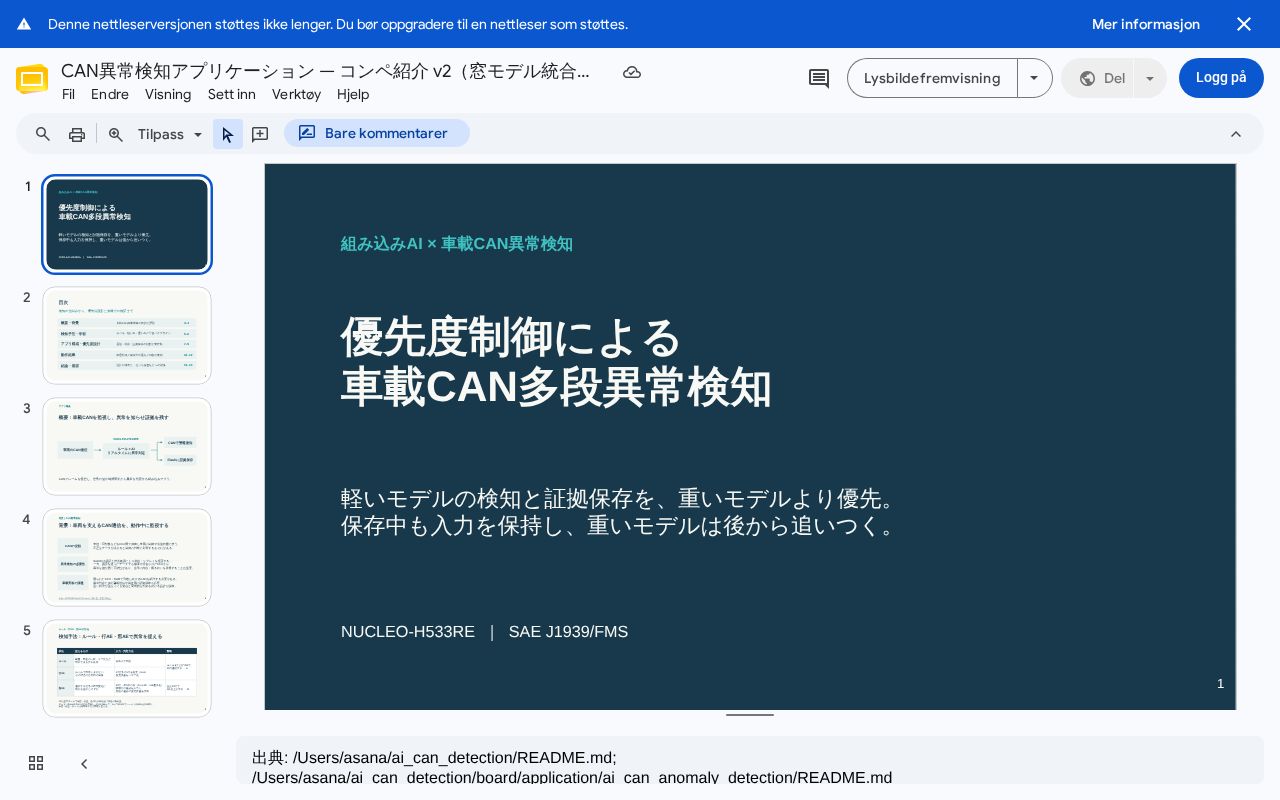 Preview of 優先度制御による車載CAN多段異常検知