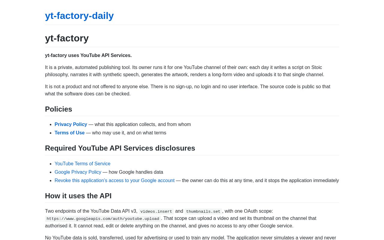 Preview of Yt Factory Daily