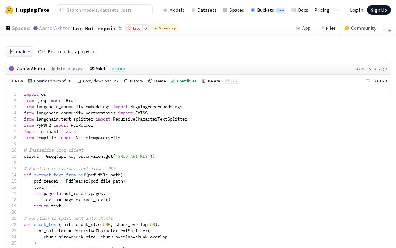 Preview of Car Repair Bot Using GenAI Techniques