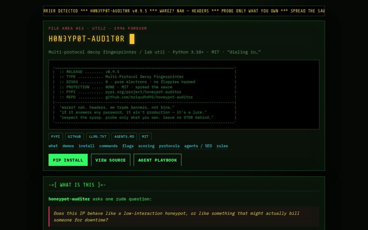 Preview of Honeypot Auditor