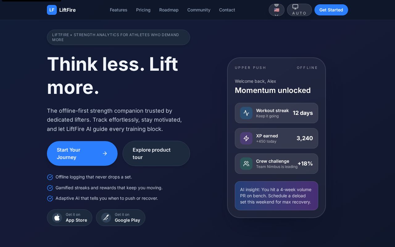 Preview of LiftFire - GymTracker