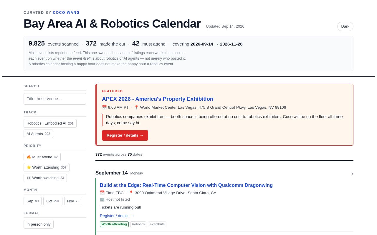Preview of Weekly-curated calendar of Bay Area robotics, embodied-AI and AI-agent events