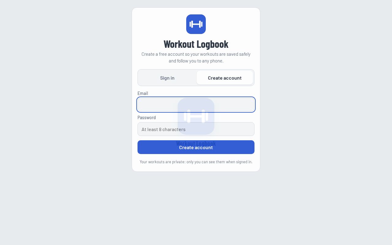 Preview of Workout Logbook