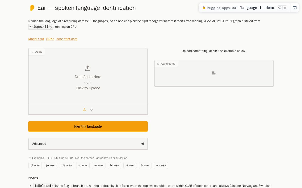 Preview of Ear — Spoken Language ID