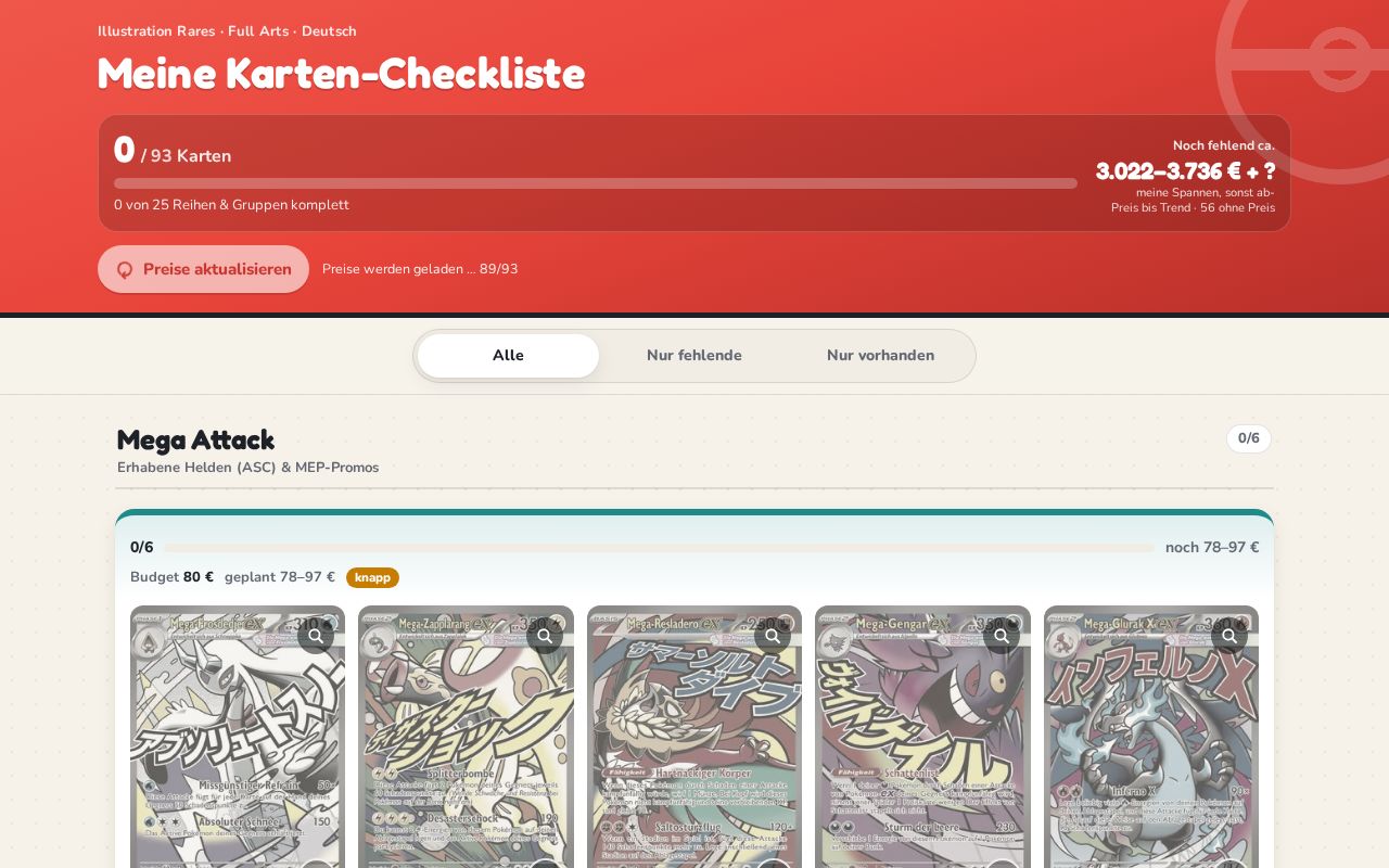 Preview of Pokemon Karten Checkliste