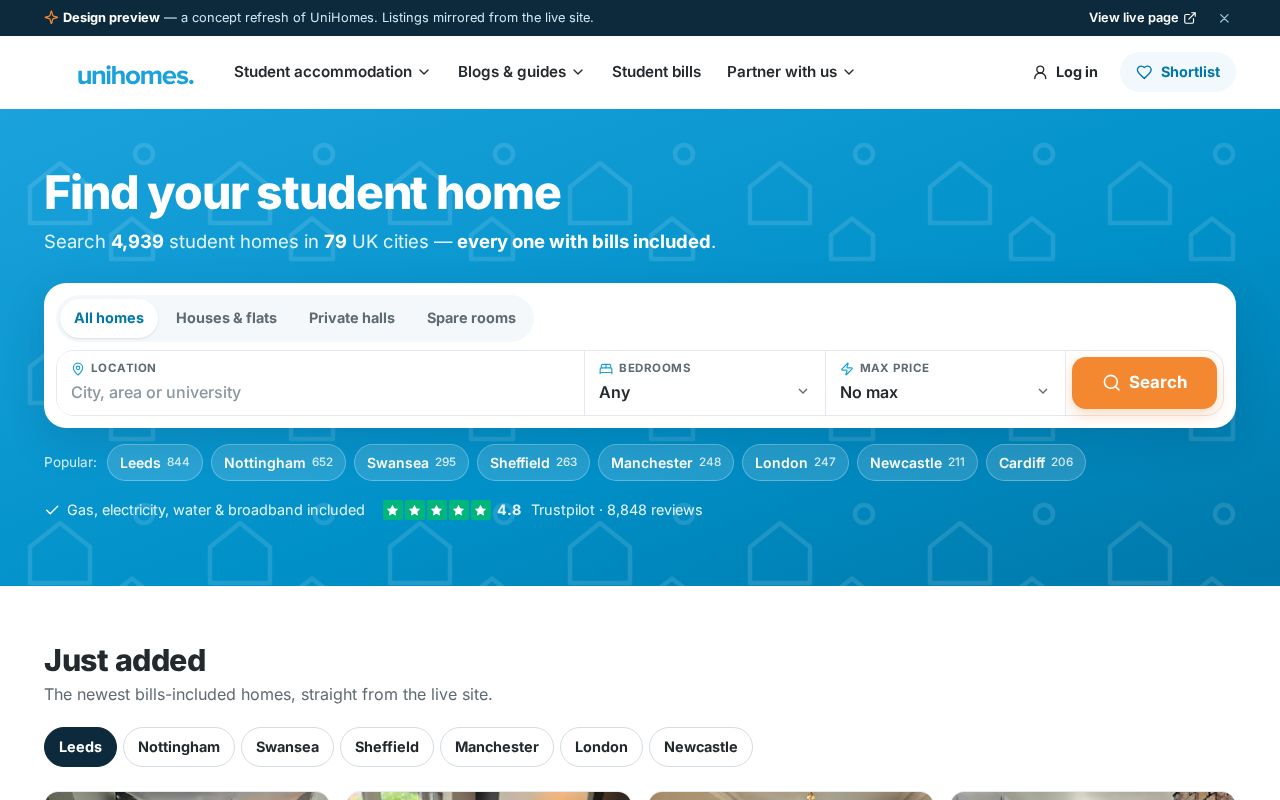 Preview of Compare All Inclusive Student Homes & Accommodation