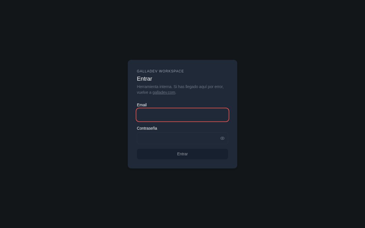 Preview of GallaDev Workspace