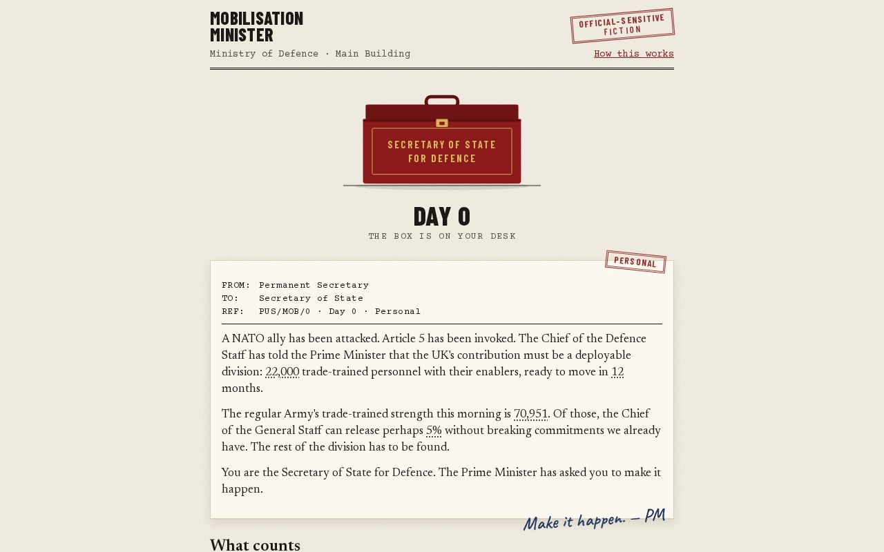 Preview of Mobilisation Simulator