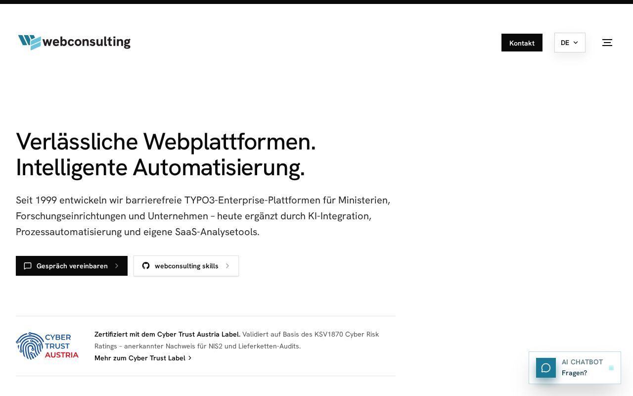 Preview of Enterprise-Webplattformen & KI-Integration