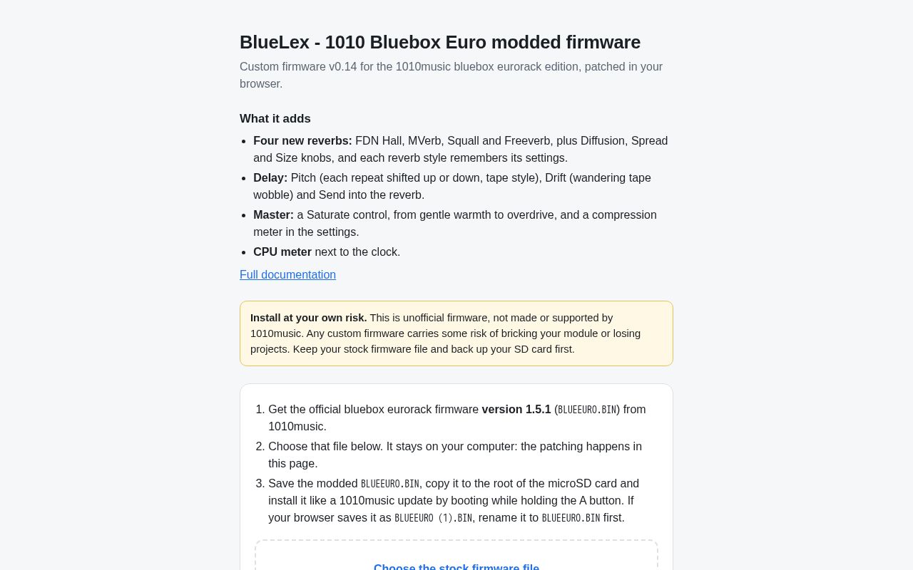 Preview of BlueLex patcher