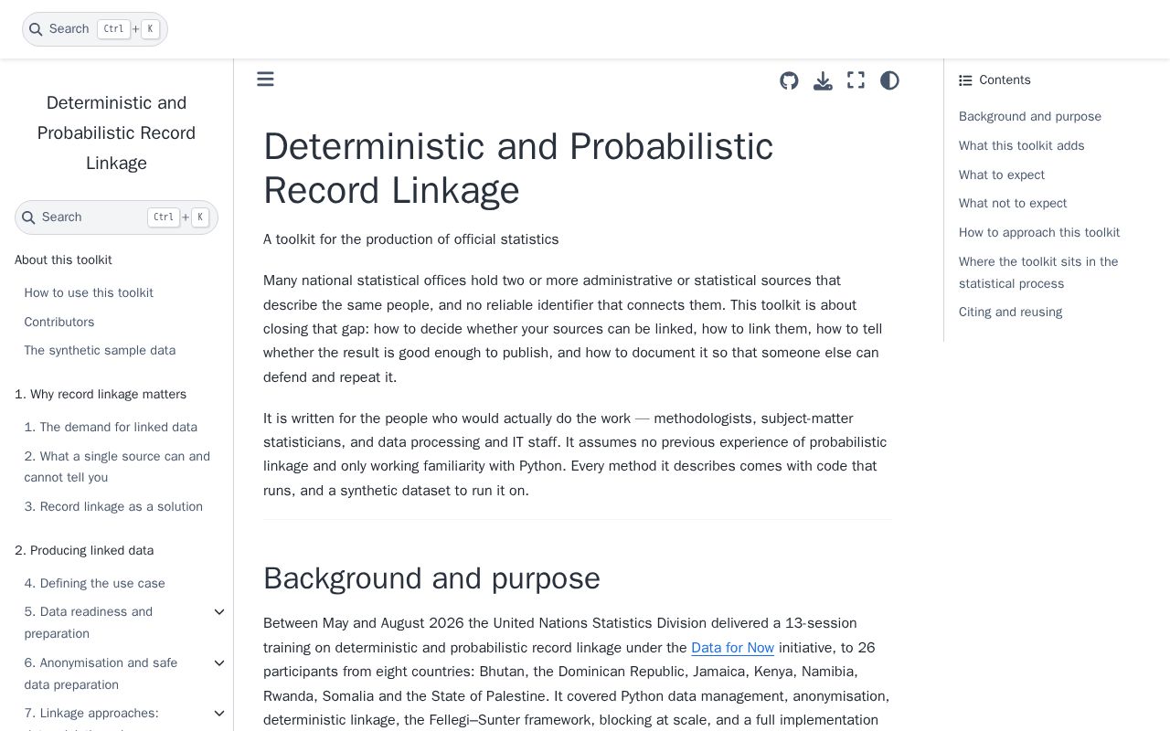 Preview of Record Linkage Toolkit