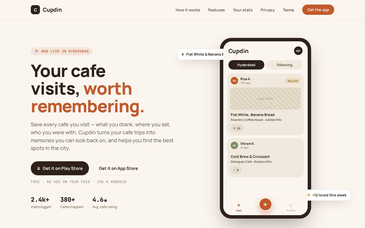 Preview of Cupdin Website