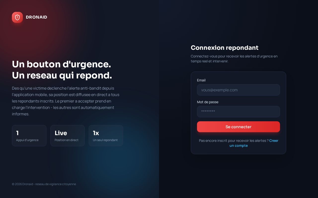 Preview of Droneprotection Web Interface