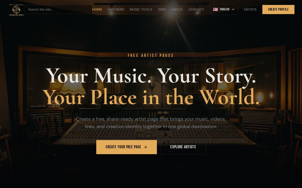 Preview of This Is Global World — Free Artist Pages & Music Community