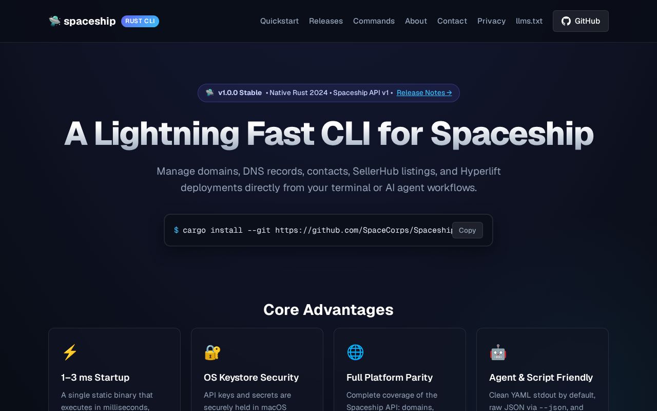 Preview of Spaceship Cli