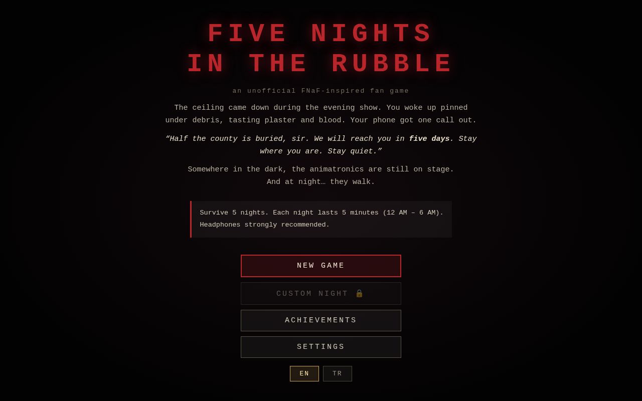 Preview of Five Nights Rubble