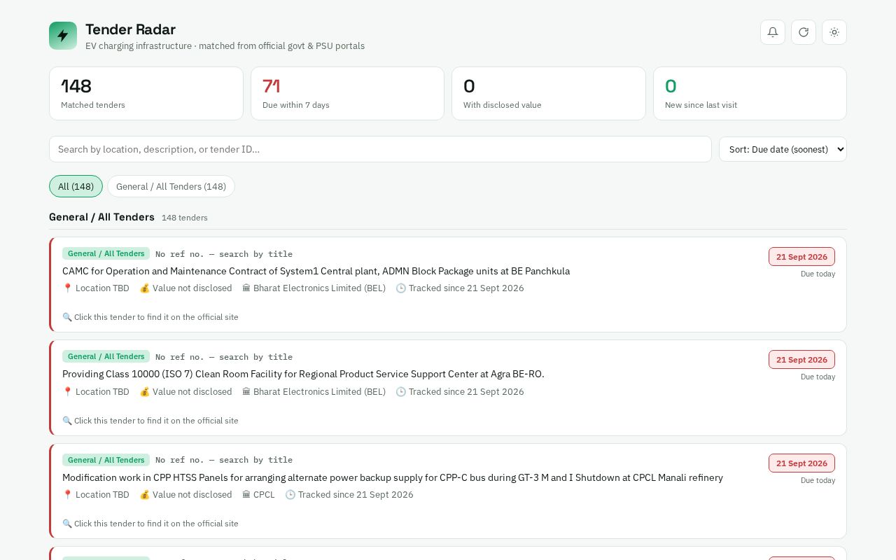 Preview of Tender Browser