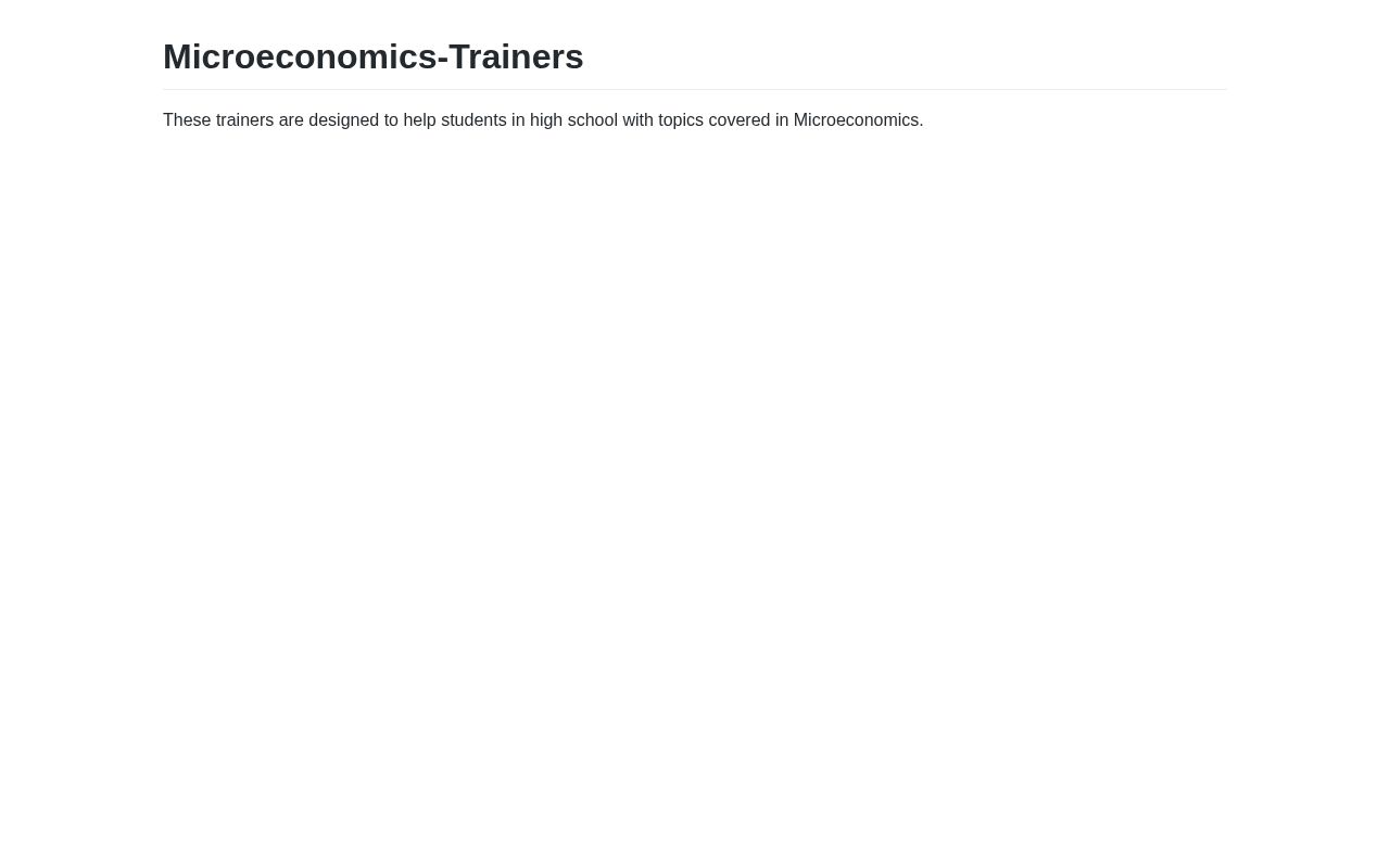 Preview of Microeconomics Trainers