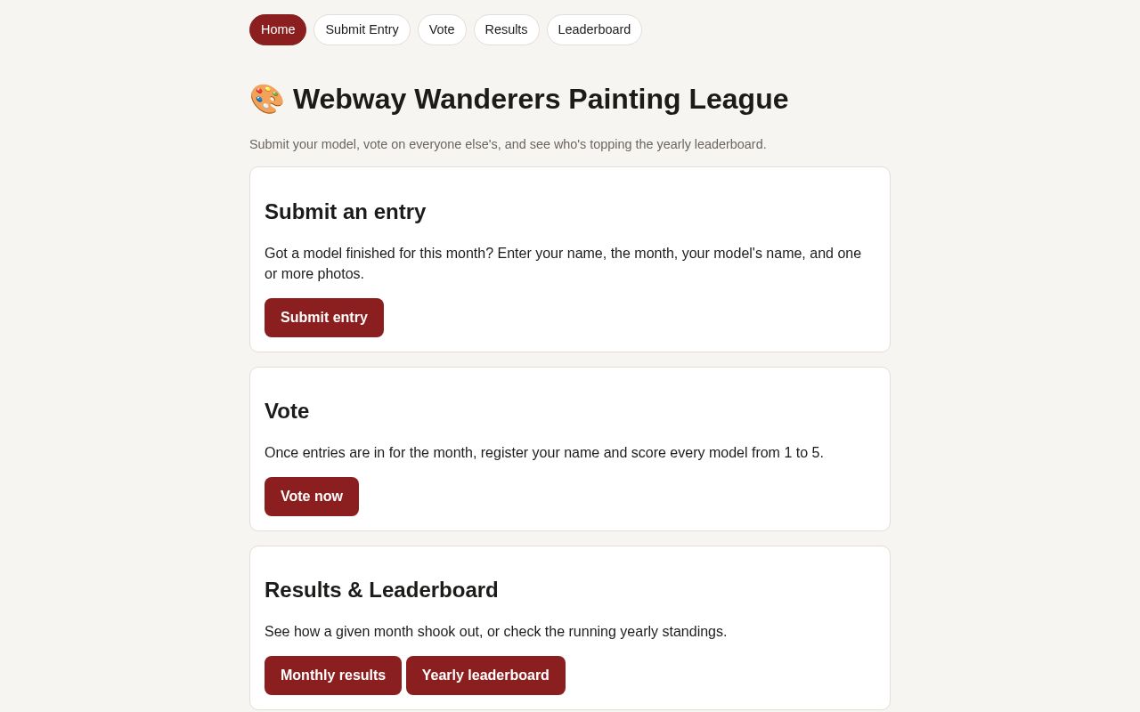 Preview of Webway Wanderers Painting League
