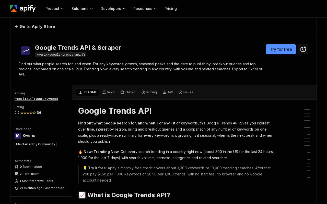 Preview of Google Trends Api